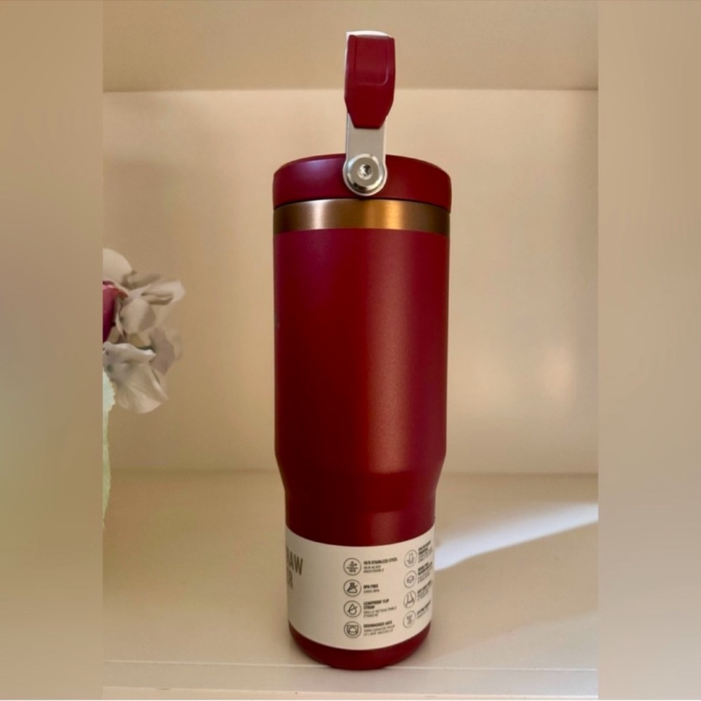 🎉LAST‎ PIECE🎉Stanley 30oz. IceFlow Tumbler with Flip Straw Glided Pomegranate - Picture 5 of 10